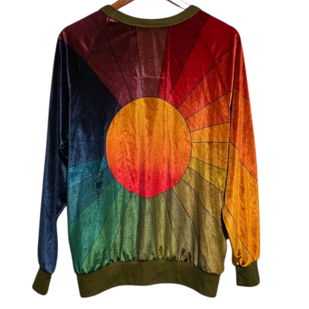 Aviator Nation Sunburst Velour Pullover Size Medium - Picture 2 of 3